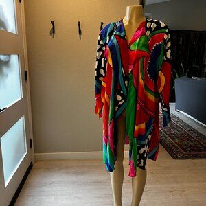 vintage YOLANDA / LOREME Hand Painted Silk Over Blouse